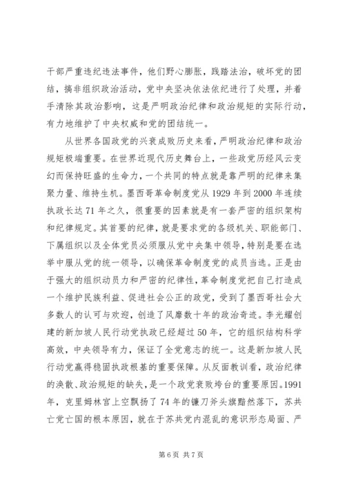 开展政治纪律和政治规矩专题教育活动心得体会.docx