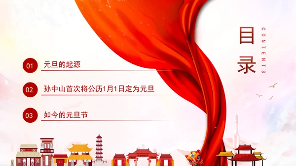 中国传统节日元旦的起源历史专题党课PPT