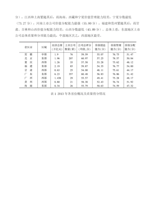 中国各省区市上市公司质量评价报告.docx