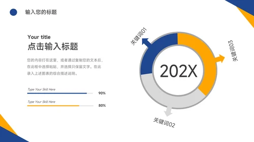 黄蓝实用双色教学设计PPT模板