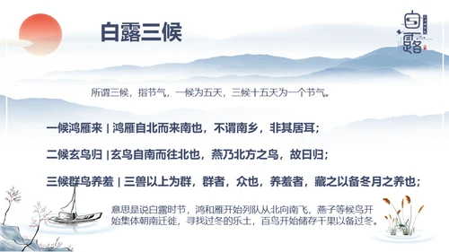 中国风传统节日二十四节气之白露通用PPT模板