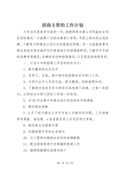 招商主管的工作计划.docx