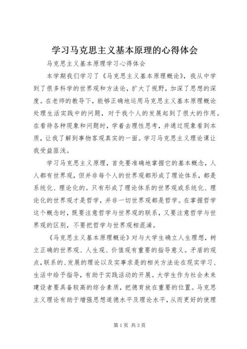 学习马克思主义基本原理的心得体会 (6).docx