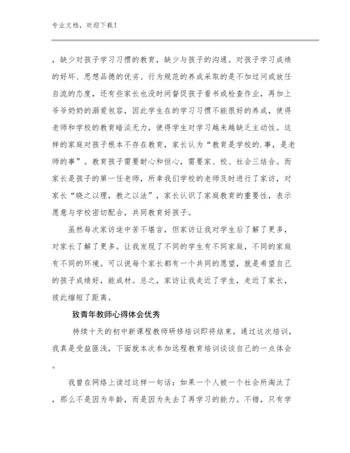 致青年教师心得体会优秀例文8篇汇编.docx