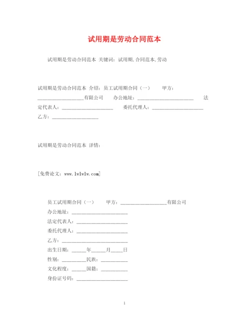 2023年试用期是劳动合同范本2).docx