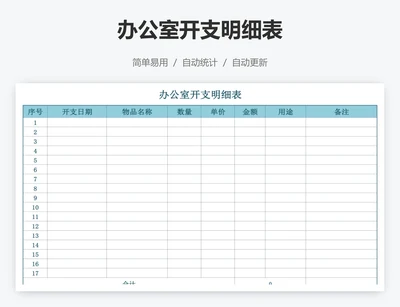 办公室开支明细表
