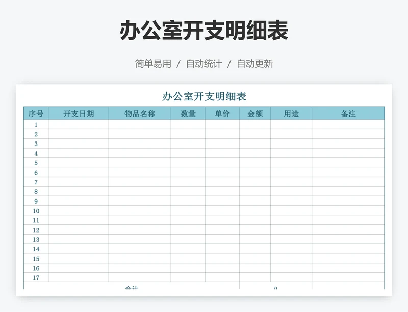 办公室开支明细表