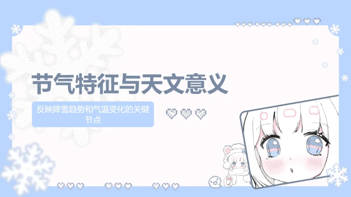 大雪节气小清新眠眠兔PPT主题