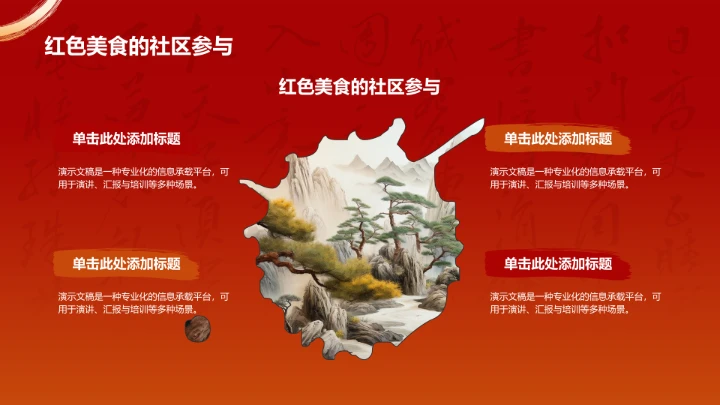 红色国潮风美食文化PPT