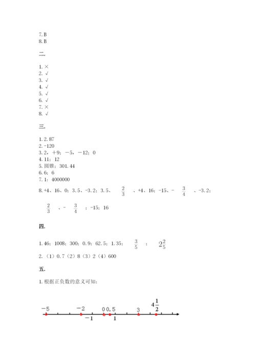 北京版数学小升初模拟试卷附完整答案【历年真题】.docx