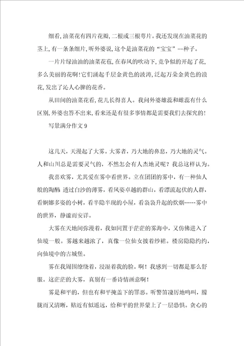写景满分作文15篇