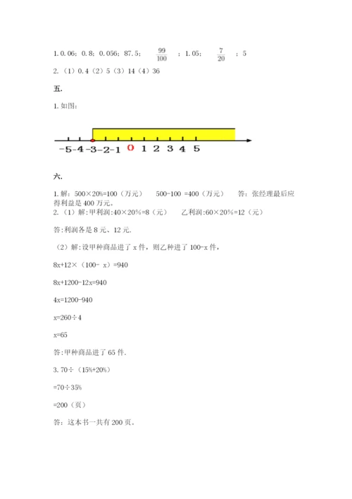 人教版六年级数学下学期期末测试题及完整答案【有一套】.docx