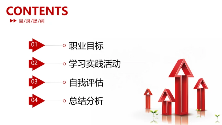 红色商务风会计学专业大学生职业生涯规划发展展示PPT模版