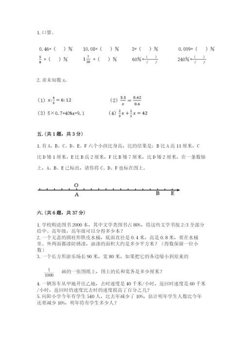 小学六年级数学毕业试题附参考答案（实用）.docx