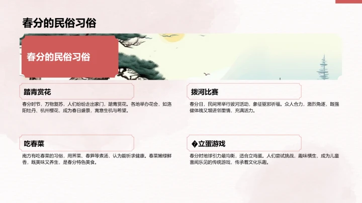 二十四节气春分PPT模板