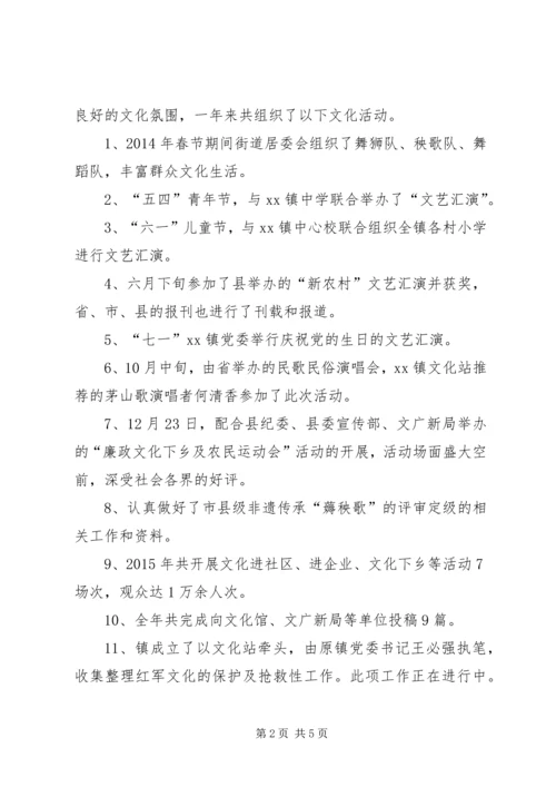 乡镇文化站年度文化活动工作总结.docx