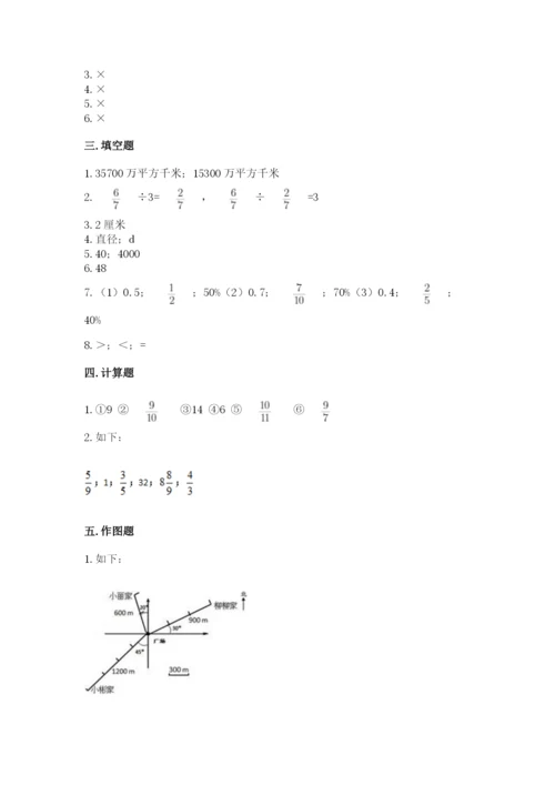 小学六年级数学上册期末考试卷及参考答案（名师推荐）.docx