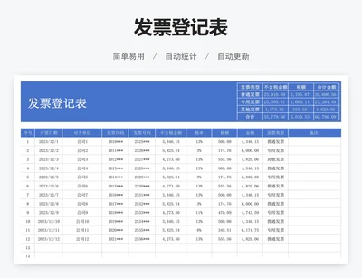 发票登记表