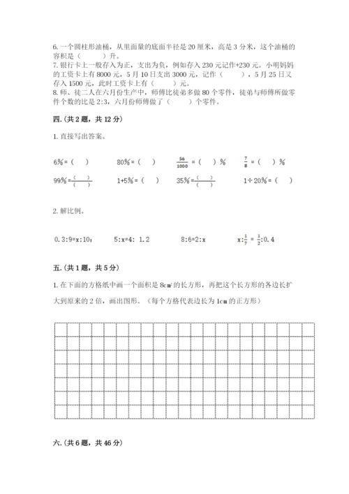 小学六年级数学摸底考试题【必刷】.docx