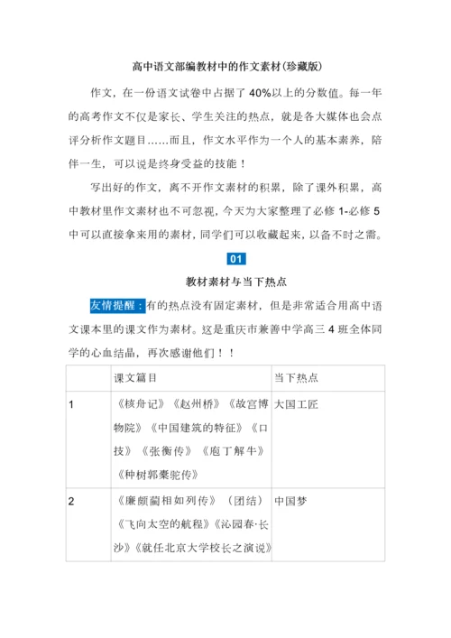 高中语文部编教材中的作文素材(珍藏版).docx