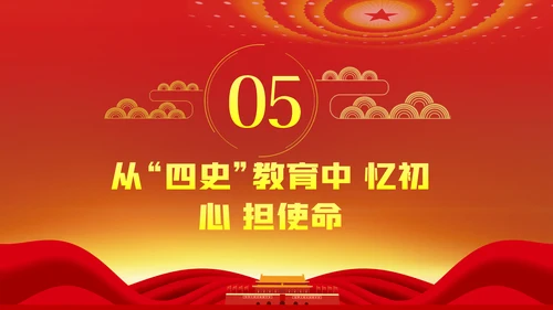 深入学习四史坚守初心使命党课PPT模板