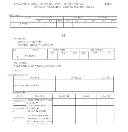 300MW机组锅炉过热器检修文件包