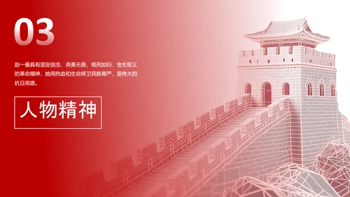 红色简约民族英雄赵一曼介绍PPT模板
