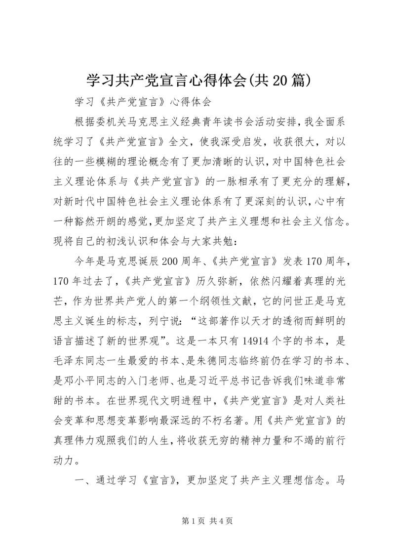 学习共产党宣言心得体会(共20篇) (2).docx