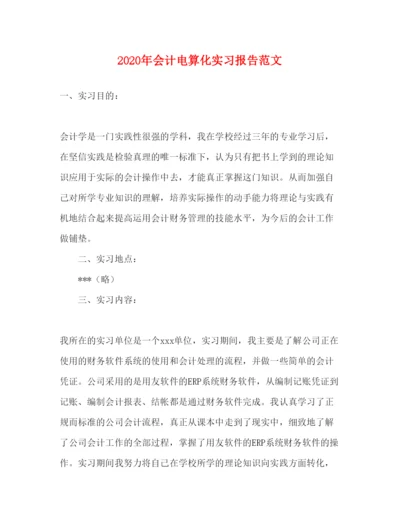 精编年会计电算化实习报告范文.docx