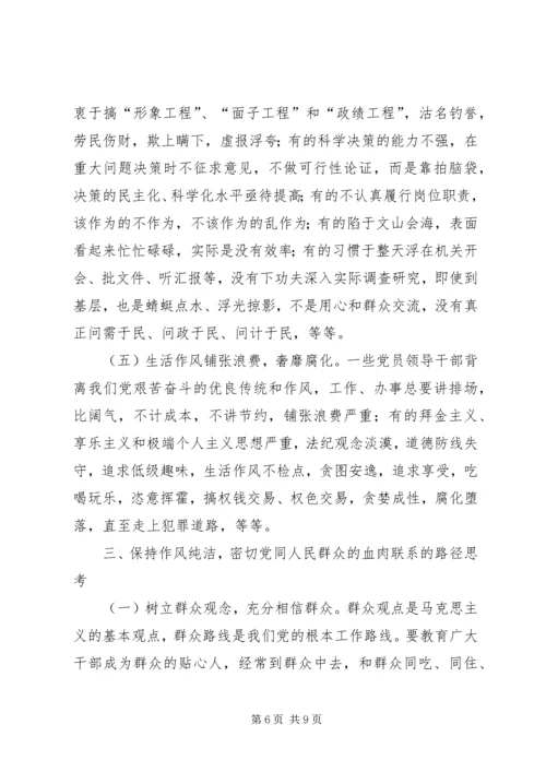 保持作风纯洁密切党同人民群众的血肉联系.docx