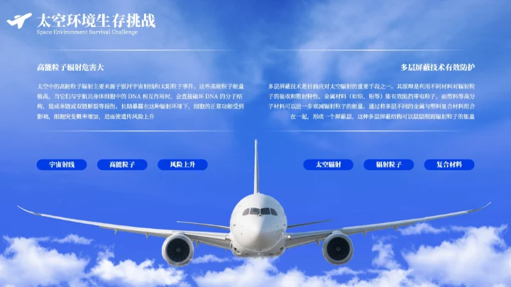蓝色质感航空航天知识科普PPT模板
