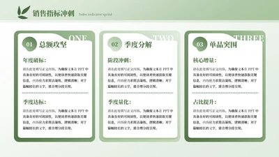 绿色商务风3项列表PPT单页