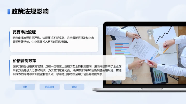 蓝色3D风医疗药品介绍PPT模板