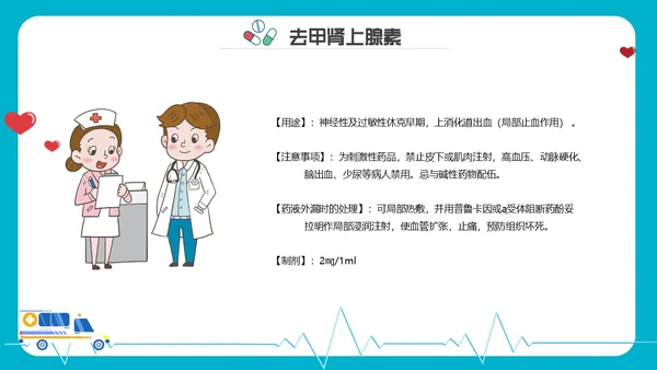 卡通内容型抢救车急救药品PPT课件急救知识