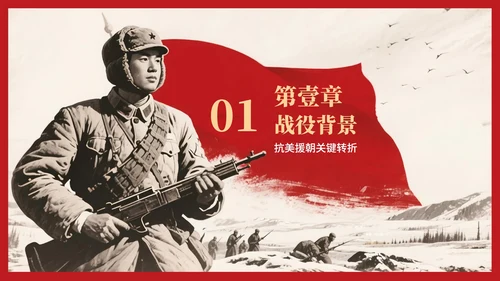 红色复古党政风长津湖战役党史学习PPT模板