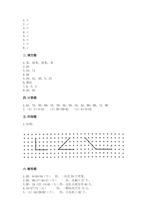 小学数学二年级上册期中测试卷附答案（b卷）.docx