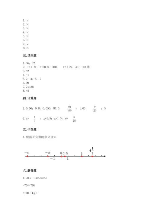 冀教版六年级下册数学 期末检测卷附答案（名师推荐）.docx