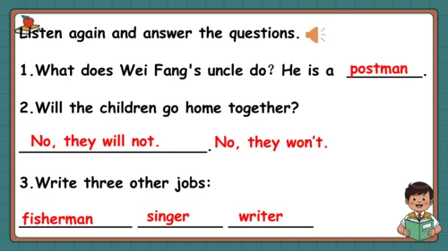 Unit 5 What does he do Part C Let’s check&Story ti