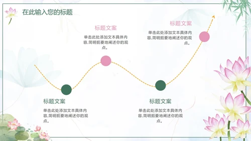 绿色手绘水墨荷塘月色国学传统文化PPT模板