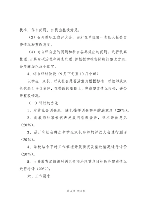 阳建中学行风评议工作实施方案.docx