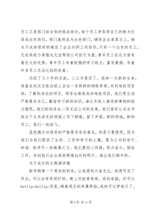 关于成长的主题演讲稿.docx