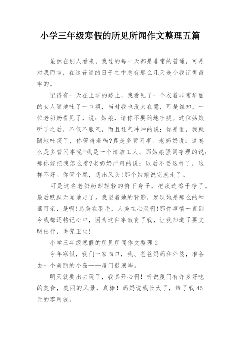 小学三年级寒假的所见所闻作文整理五篇.docx