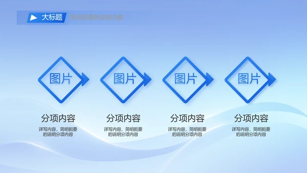 简约蓝色工作总结汇报商务动态PPT模板