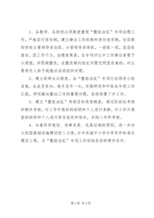 雍熙一小XX年年“整脏治乱”专项行动实施方案 (3).docx