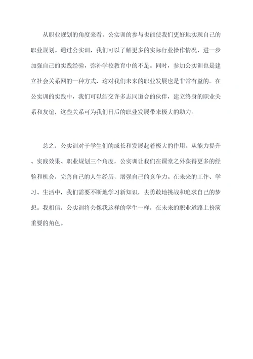 公实训心得体会