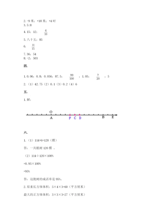 苏教版六年级数学小升初试卷及参考答案（基础题）.docx