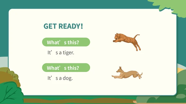 卡通动物英语《ANIMALS》教学课件PPT模板