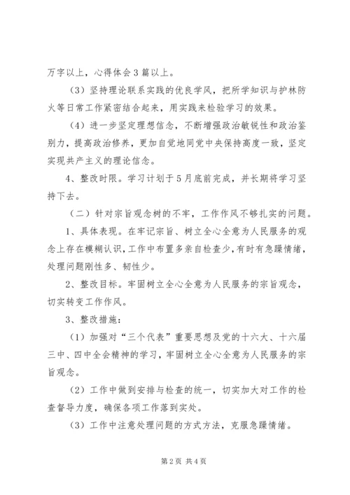 林场干部党性分析整改措施精编.docx