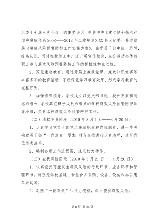 高桥小学腐败风险预警防控实施方案.docx