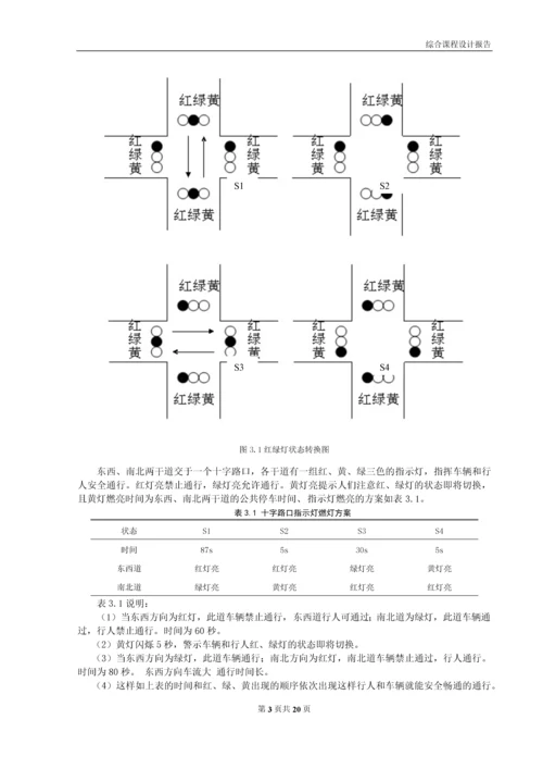 综合课程设计-基于单片机的交通控制系统的设计.docx